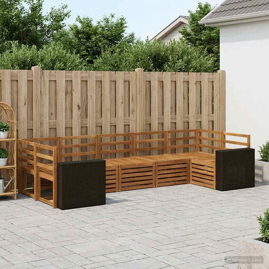 vidaXL Outdoor Sofa Set 7 pcs Natural Solid Acacia Wood