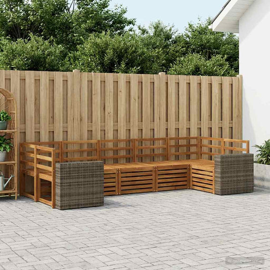 vidaXL Outdoor Sofa Set 7 pcs Natural Solid Acacia Wood