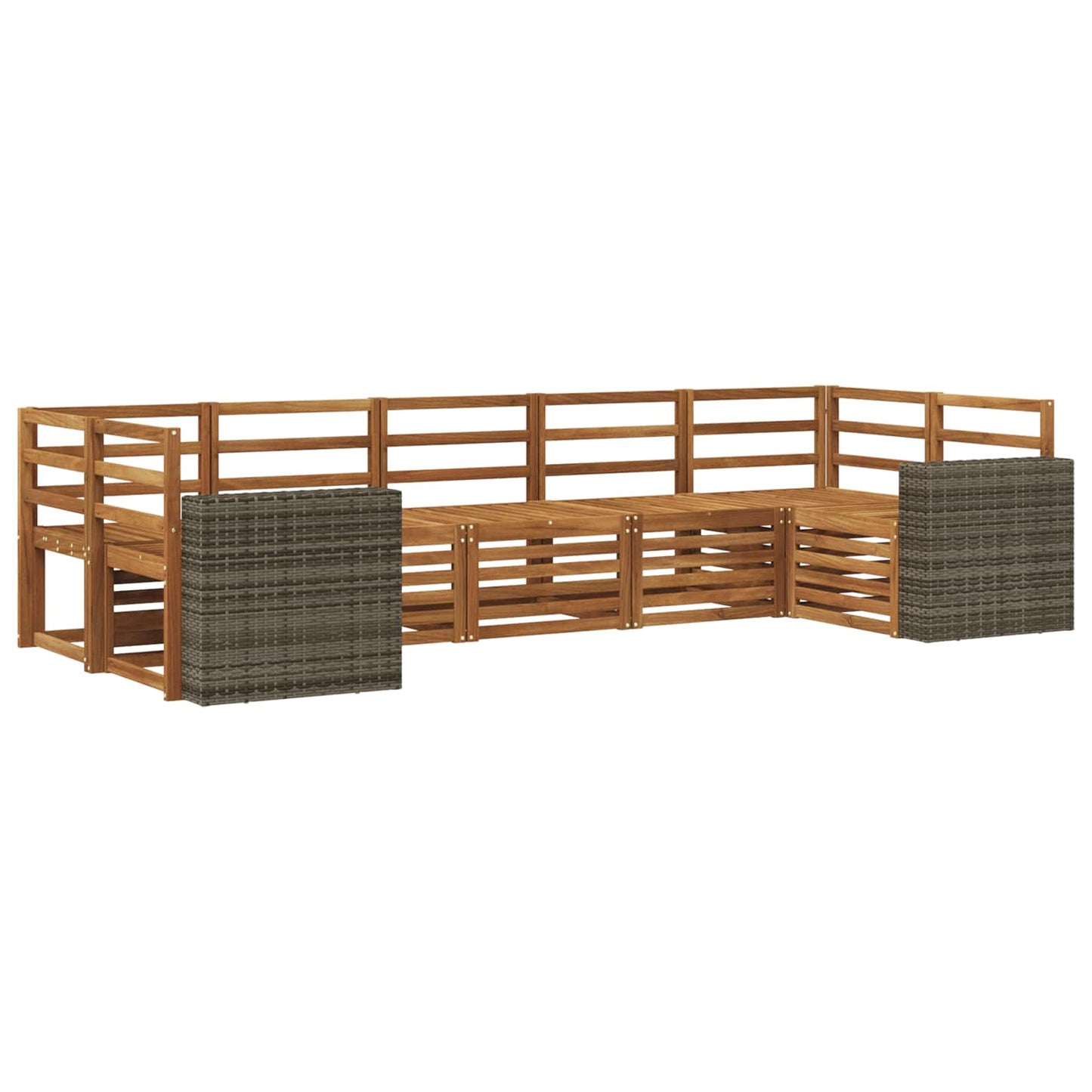 vidaXL Outdoor Sofa Set 7 pcs Natural Solid Acacia Wood