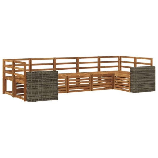 vidaXL Outdoor Sofa Set 7 pcs Natural Solid Acacia Wood