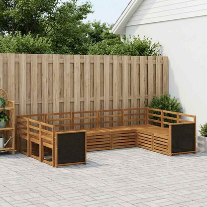 vidaXL Sectional Sofa Set 7 pcs Natural Solid Acacia Wood