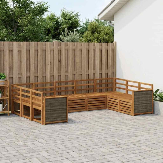 vidaXL Outdoor Sofa Set 7 pcs Natural Solid Acacia Wood