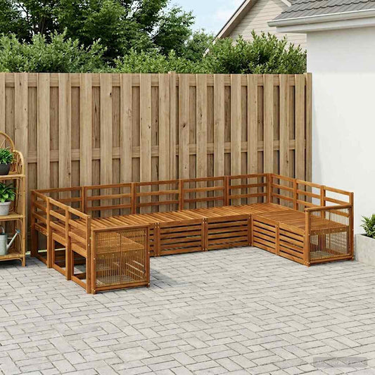 vidaXL Outdoor Sofa Set 7 pcs Natural Solid Acacia Wood