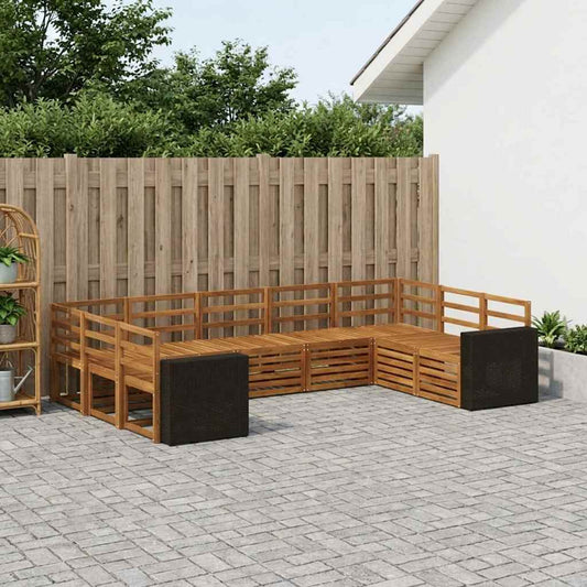vidaXL Outdoor Sofa Set 9 pcs Natural Solid Acacia Wood
