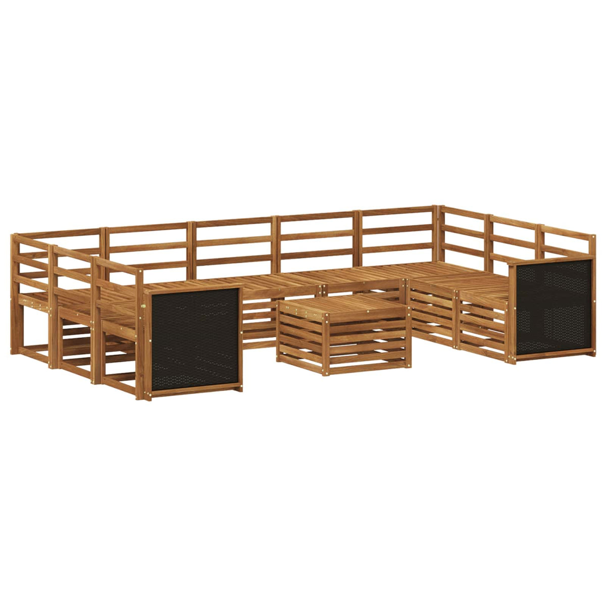 vidaXL Outdoor Sofa Set 10 pcs Natural Solid Acacia Wood