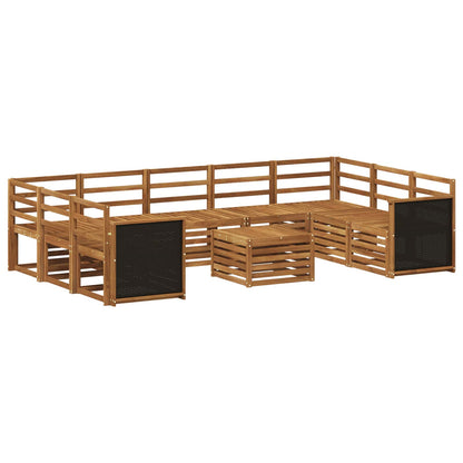 vidaXL Outdoor Sofa Set 10 pcs Natural Solid Acacia Wood