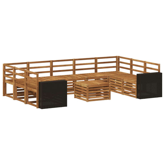 vidaXL Outdoor Sofa Set 10 pcs Natural Solid Acacia Wood