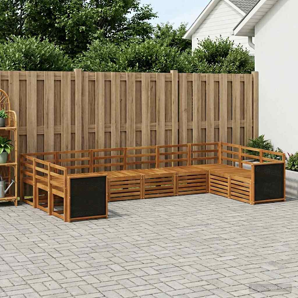 vidaXL Sectional Sofa Set 7 pcs Natural Solid Acacia Wood
