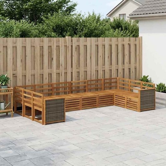 vidaXL Outdoor Sofa Set 7 pcs Natural Solid Acacia Wood