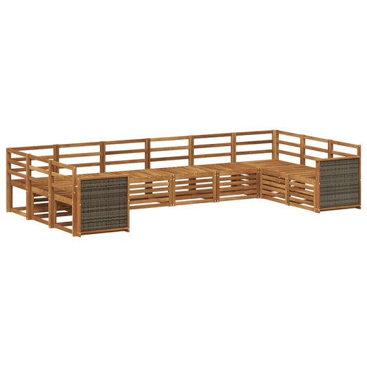 vidaXL Outdoor Sofa Set 7 pcs Natural Solid Acacia Wood