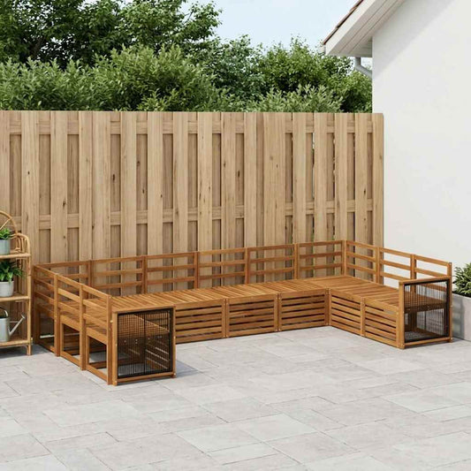 vidaXL Outdoor Sofa Set 7 pcs Natural Solid Acacia Wood