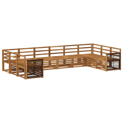vidaXL Outdoor Sofa Set 7 pcs Natural Solid Acacia Wood