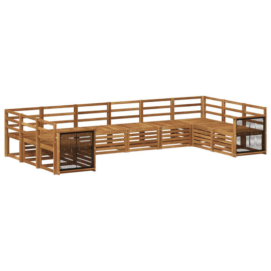 vidaXL Outdoor Sofa Set 7 pcs Natural Solid Acacia Wood