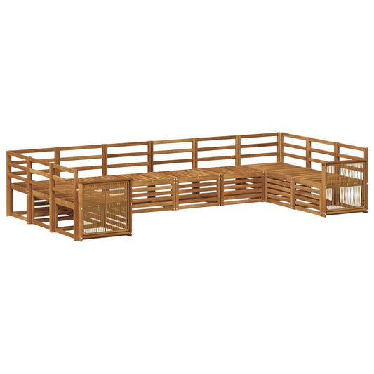 vidaXL Outdoor Sofa Set 7 pcs Natural Solid Acacia Wood