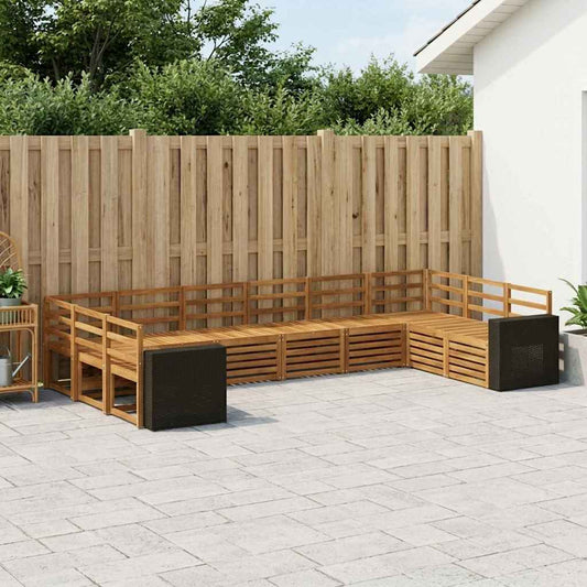 vidaXL Outdoor Sofa Set 10 pcs Natural Solid Acacia Wood