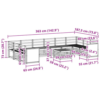 vidaXL Outdoor Sofa Set 8 pcs Natural Solid Acacia Wood