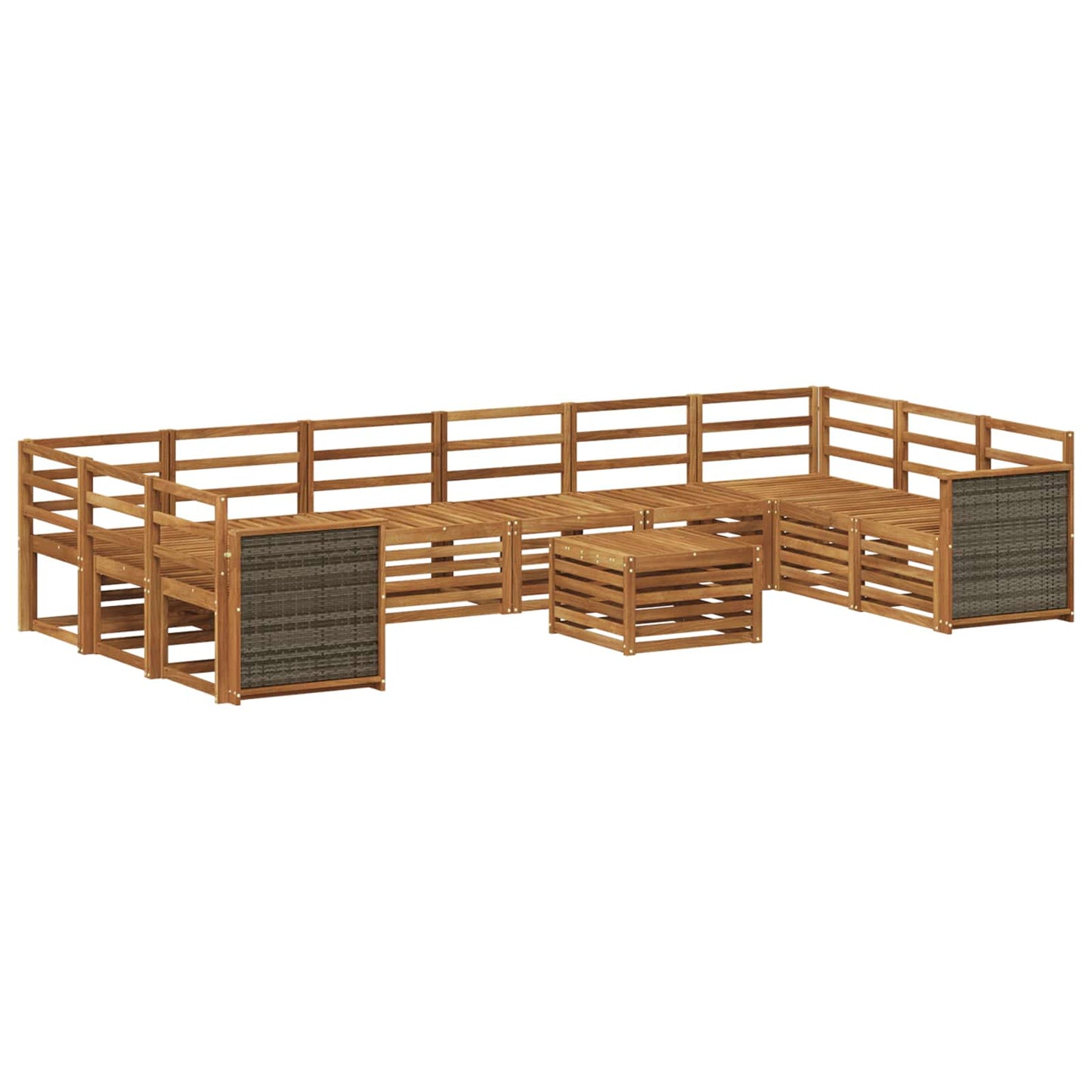 vidaXL Outdoor Sofa Set 8 pcs Natural Solid Acacia Wood