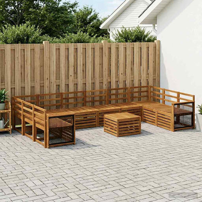 vidaXL Outdoor Sofa Set 8 pcs Natural Solid Acacia Wood