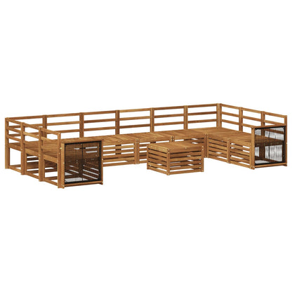 vidaXL Outdoor Sofa Set 8 pcs Natural Solid Acacia Wood