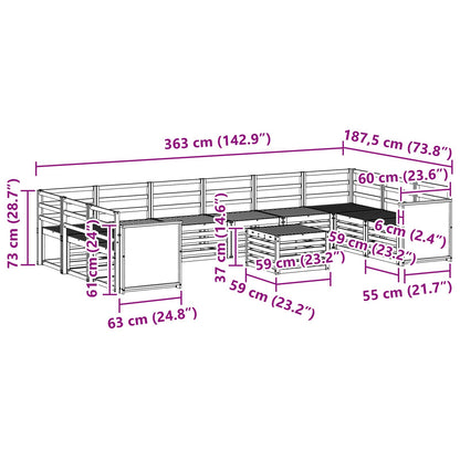 vidaXL Outdoor Sofa Set 8 pcs Natural Solid Acacia Wood