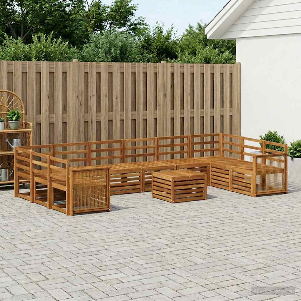 vidaXL Outdoor Sofa Set 8 pcs Natural Solid Acacia Wood