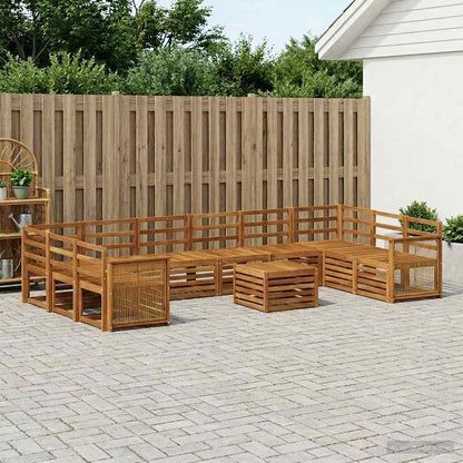 vidaXL Outdoor Sofa Set 8 pcs Natural Solid Acacia Wood