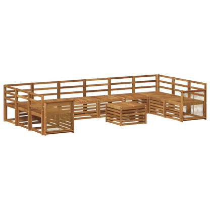 vidaXL Outdoor Sofa Set 8 pcs Natural Solid Acacia Wood