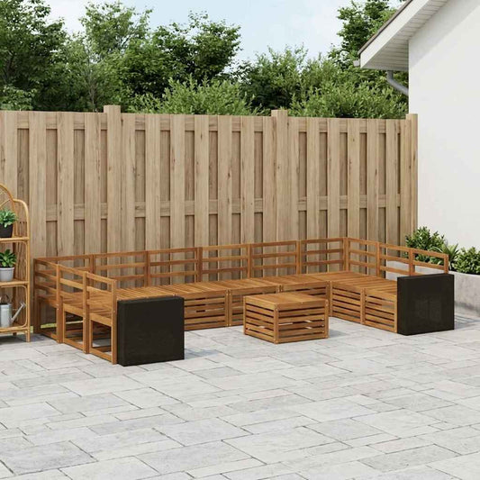 vidaXL Outdoor Sofa Set 11 pcs Natural Solid Acacia Wood