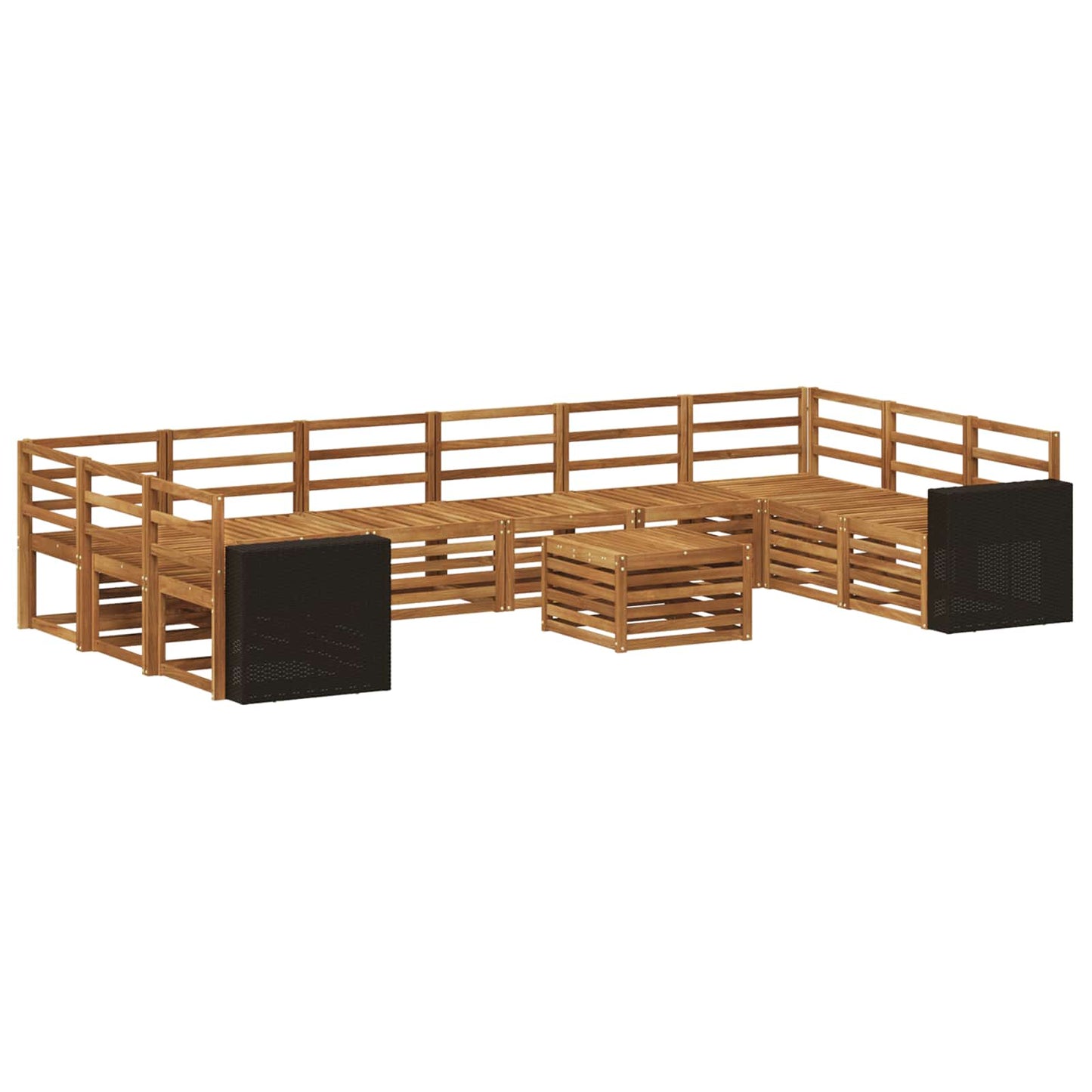 vidaXL Outdoor Sofa Set 11 pcs Natural Solid Acacia Wood