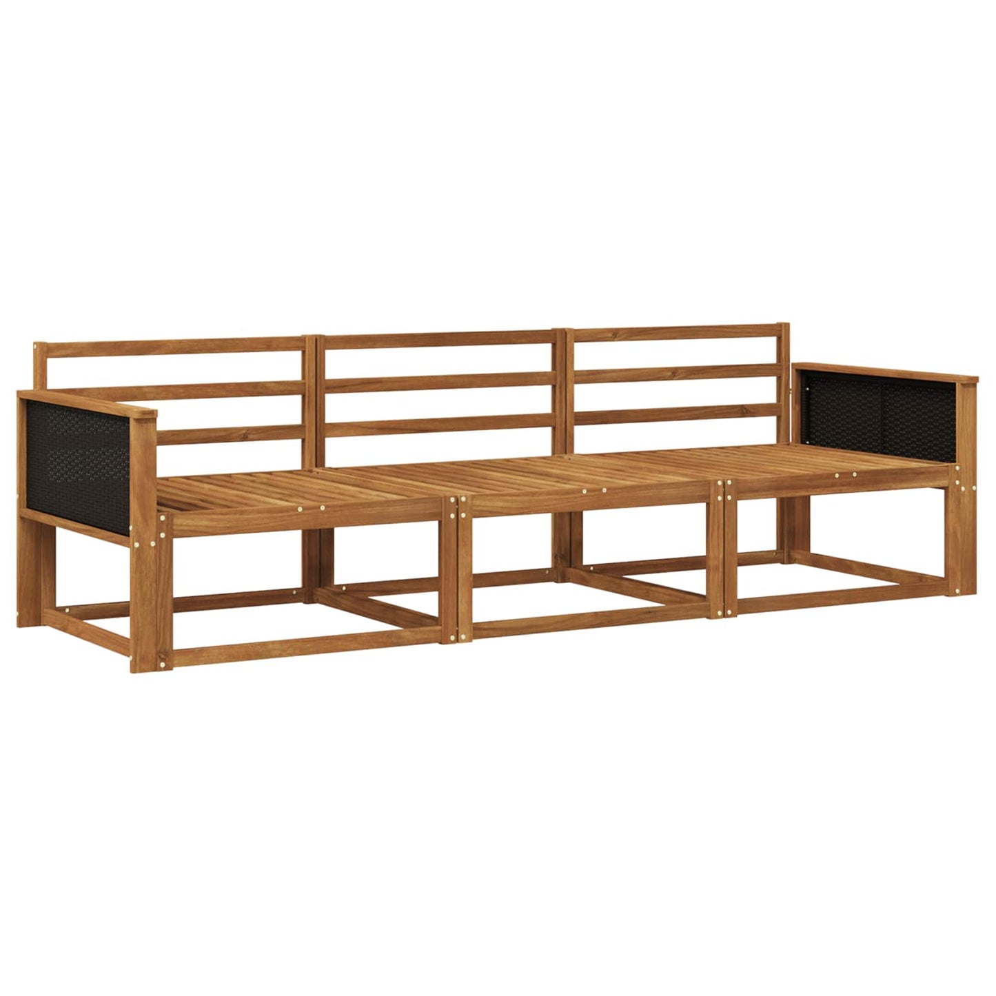vidaXL Outdoor Sofa Set 3 pcs Natural Solid Acacia Wood