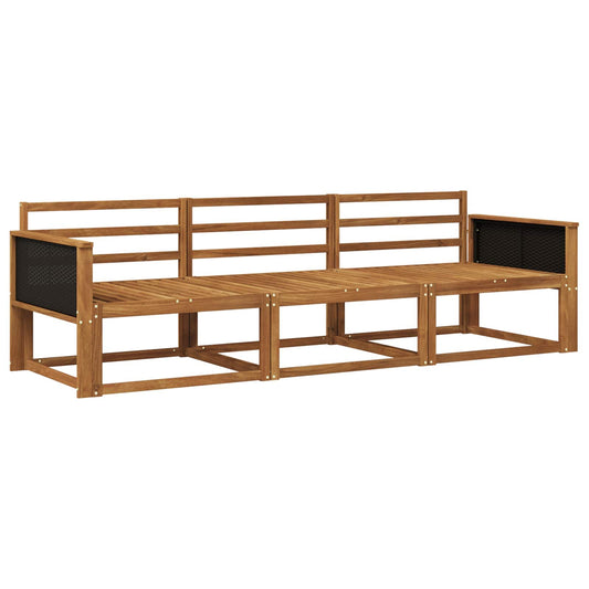 vidaXL Outdoor Sofa Set 3 pcs Natural Solid Acacia Wood
