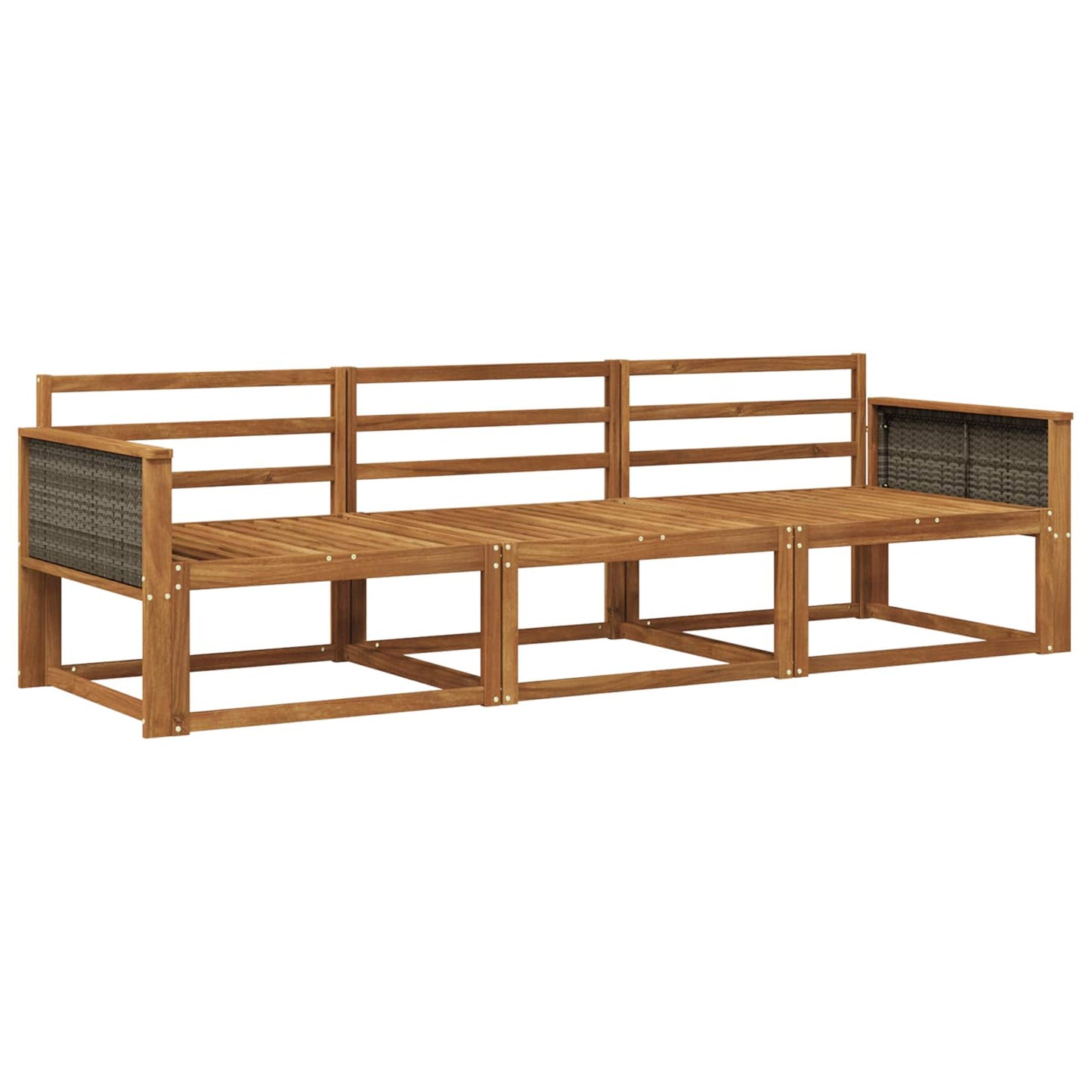 vidaXL Outdoor Sofa Set 3 pcs Natural Solid Acacia Wood