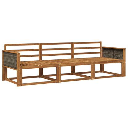 vidaXL Outdoor Sofa Set 3 pcs Natural Solid Acacia Wood