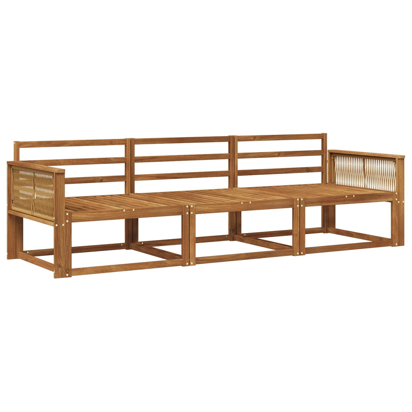 vidaXL Outdoor Sofa Set 3 pcs Natural Solid Acacia Wood