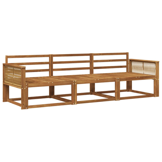 vidaXL Outdoor Sofa Set 3 pcs Natural Solid Acacia Wood