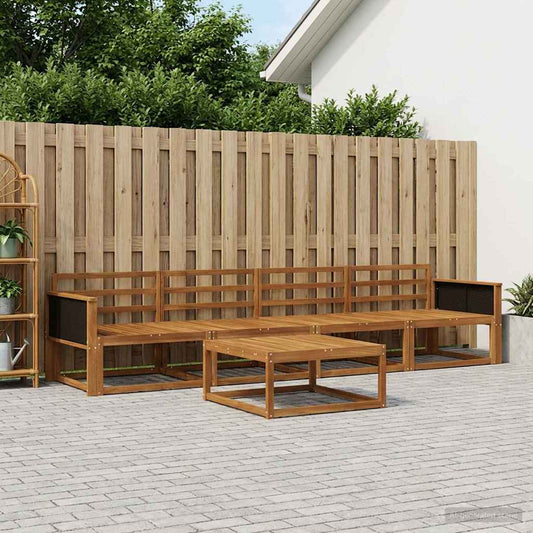 vidaXL Outdoor Sofa Set 5 pcs Natural Solid Acacia Wood