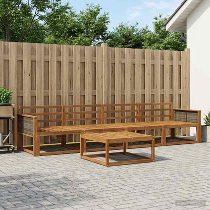 vidaXL Outdoor Sofa Set 5 pcs Natural Solid Acacia Wood