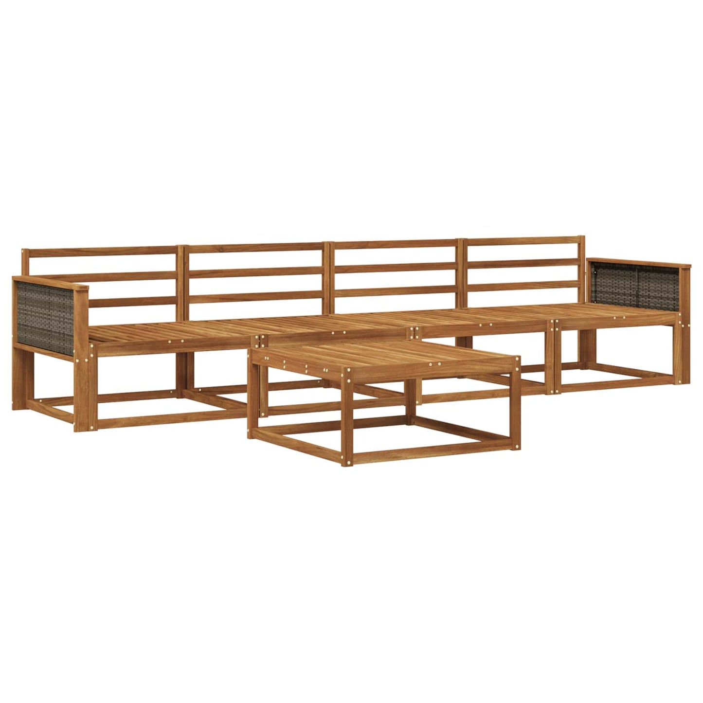 vidaXL Outdoor Sofa Set 5 pcs Natural Solid Acacia Wood
