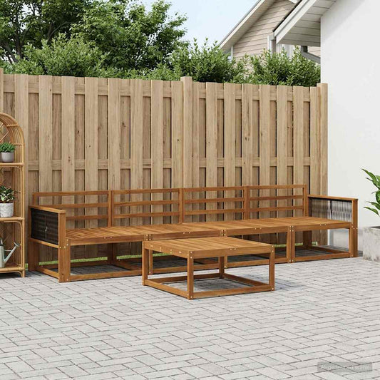 vidaXL Outdoor Sofa Set 5 pcs Natural Solid Acacia Wood