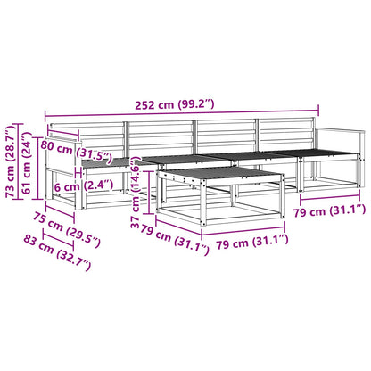 vidaXL Outdoor Sofa Set 5 pcs Natural Solid Acacia Wood