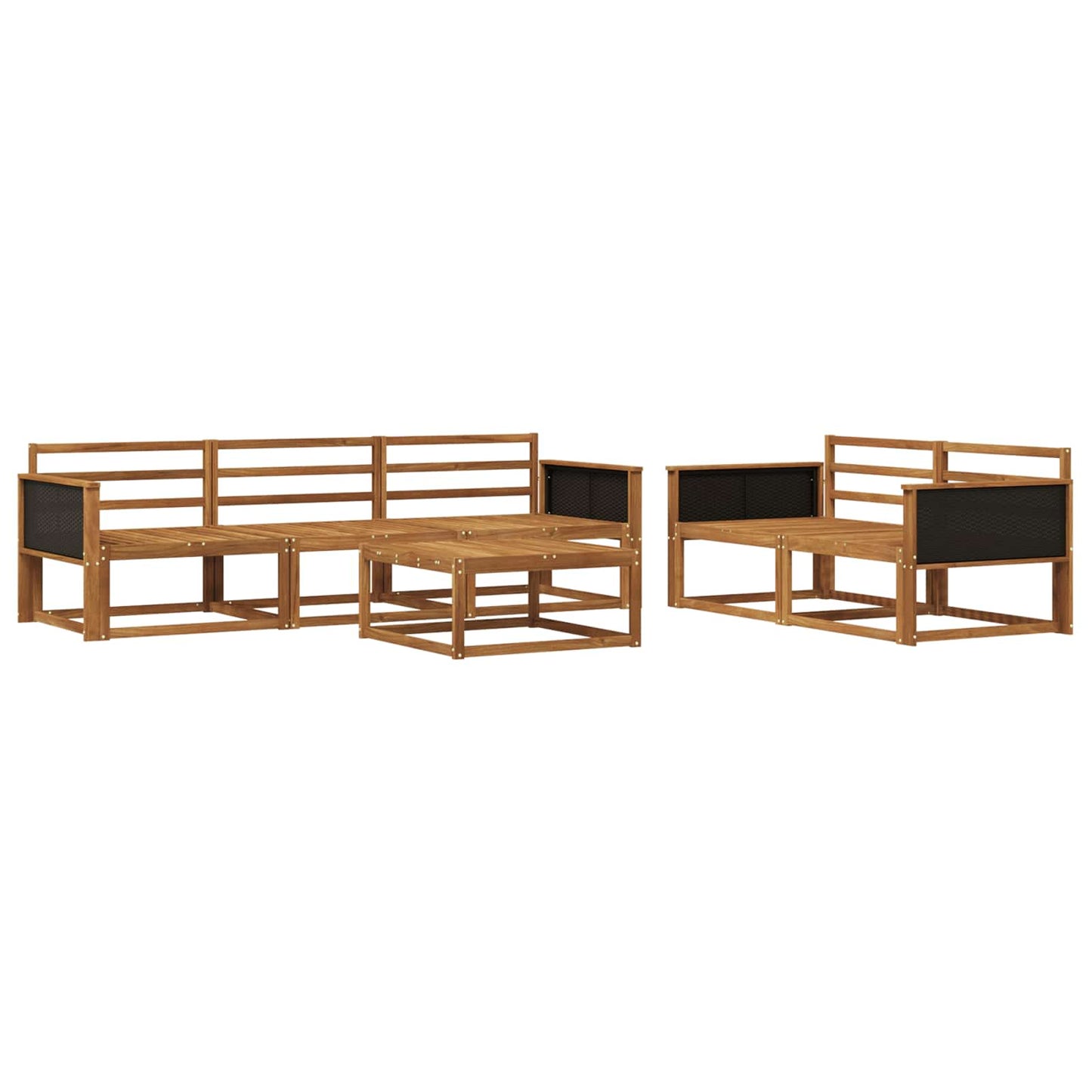 vidaXL Outdoor Sofa Set 6 pcs Natural Solid Acacia Wood