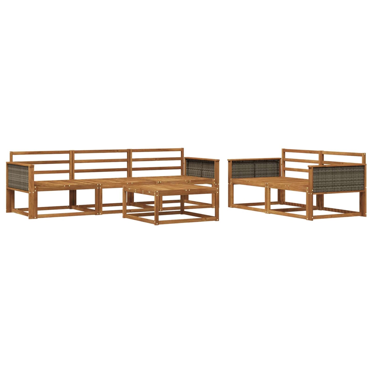 vidaXL Outdoor Sofa Set 6 pcs Natural Solid Acacia Wood