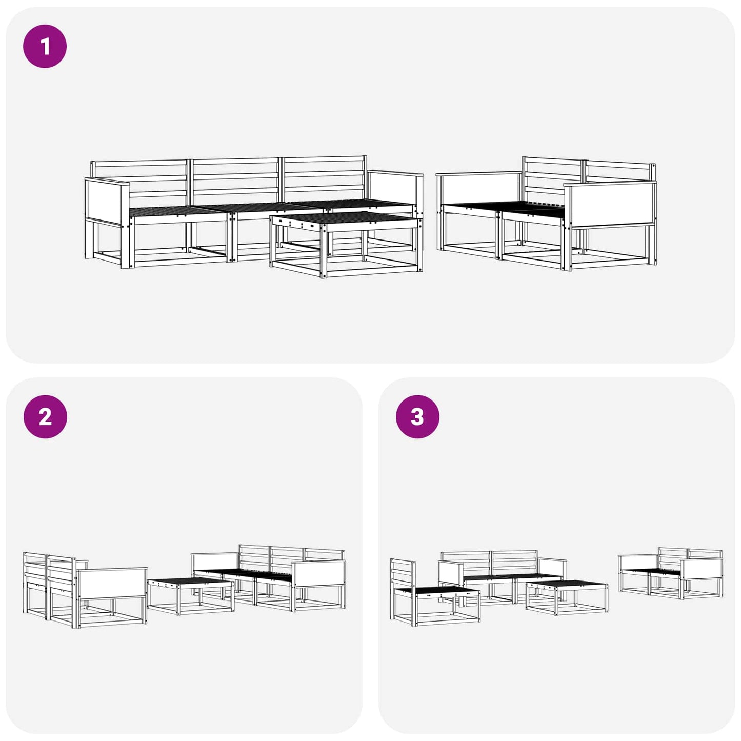 vidaXL Outdoor Sofa Set 6 pcs Natural Solid Acacia Wood