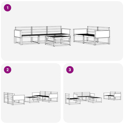 vidaXL Outdoor Sofa Set 6 pcs Natural Solid Acacia Wood