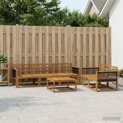 vidaXL Outdoor Sofa Set 6 pcs Natural Solid Acacia Wood