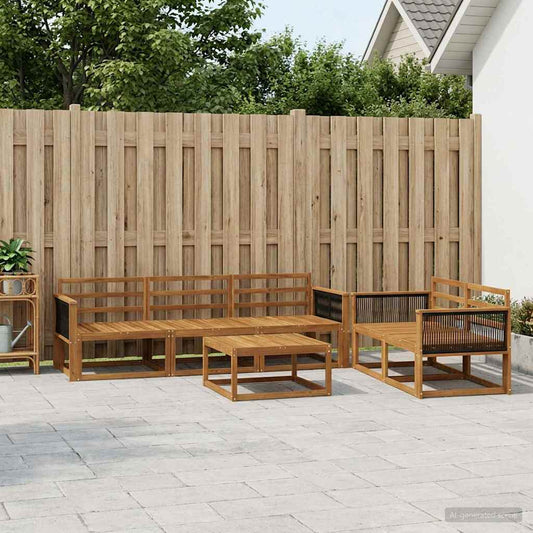 vidaXL Outdoor Sofa Set 6 pcs Natural Solid Acacia Wood