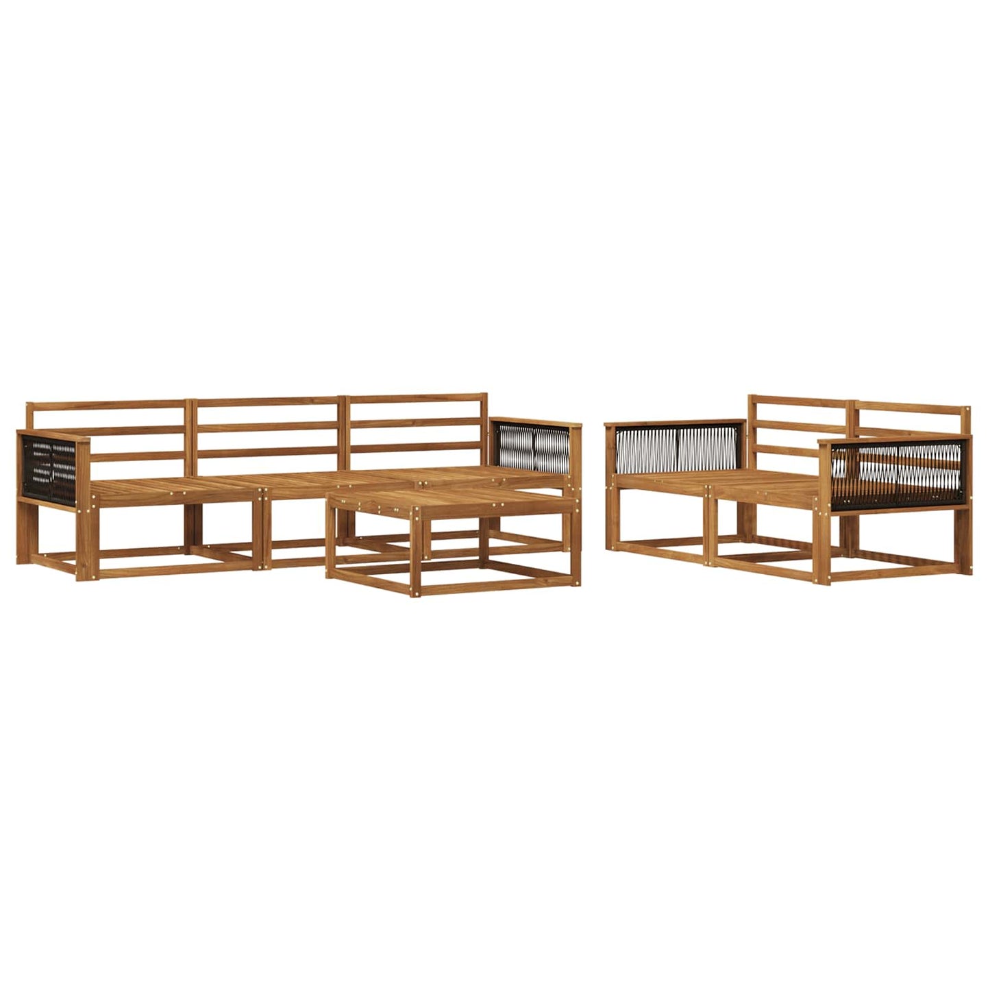 vidaXL Outdoor Sofa Set 6 pcs Natural Solid Acacia Wood