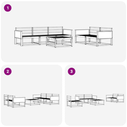 vidaXL Outdoor Sofa Set 6 pcs Natural Solid Acacia Wood