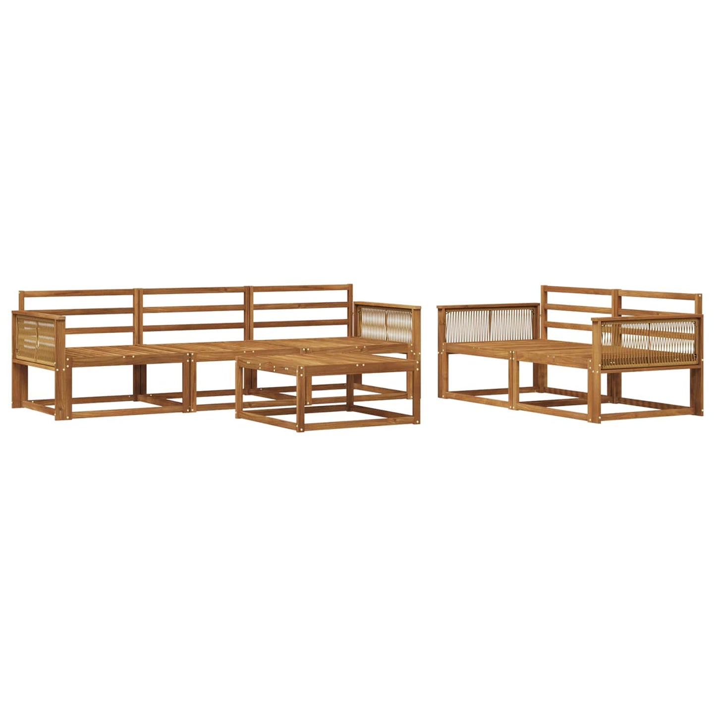 vidaXL Outdoor Sofa Set 6 pcs Natural Solid Acacia Wood