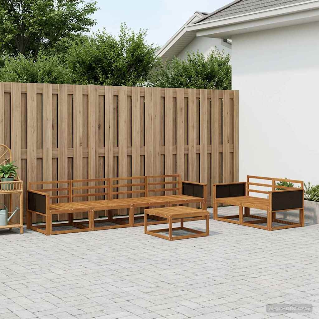 vidaXL Outdoor Sofa Set 7 pcs Natural Solid Acacia Wood